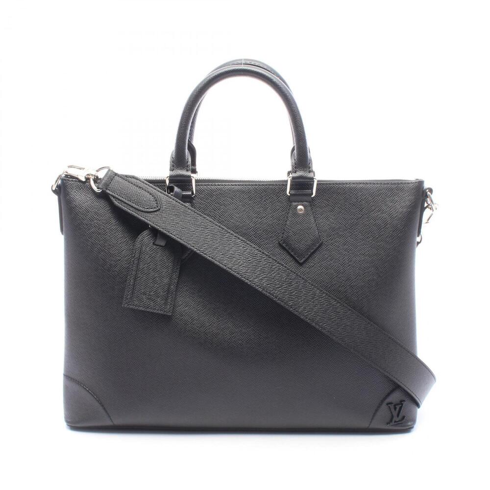 Louis Vuitton Slim Briefcase NV Taiga Noir 2-Way Handbag Leather Men's Black ...